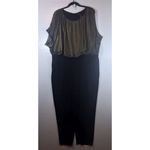 Lane Bryant Sz 22/24 One Shoulder Gold Jumpsuit